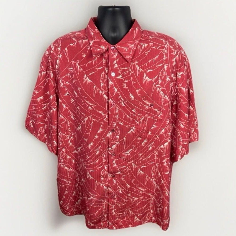 Tori Richard‎ Button Up Shirt Men’s 2XL Hawaiian EUC Coral Silk Blend Resort